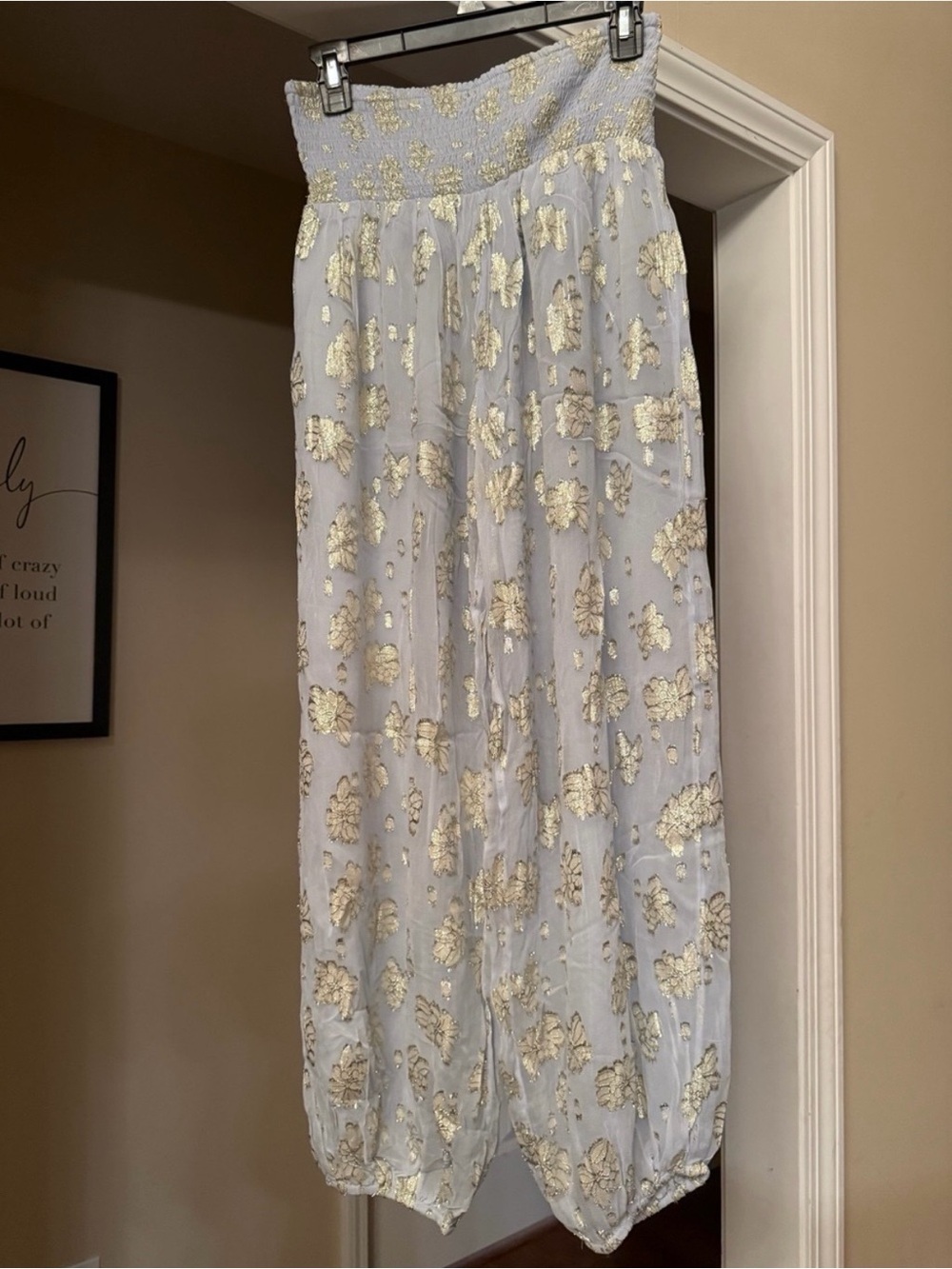 Anthropologie Deco Metallic Balloon Pants